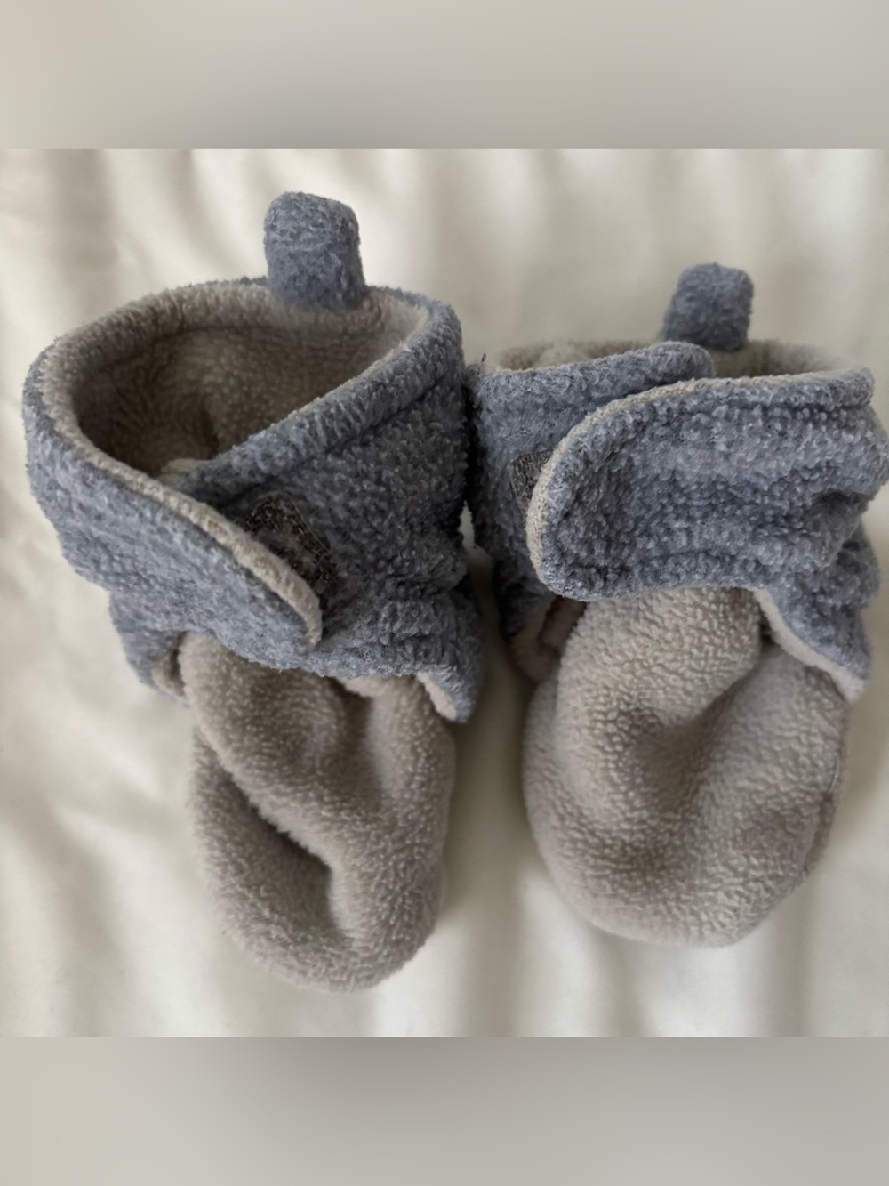 Cozy Gray Fleece Baby Booties